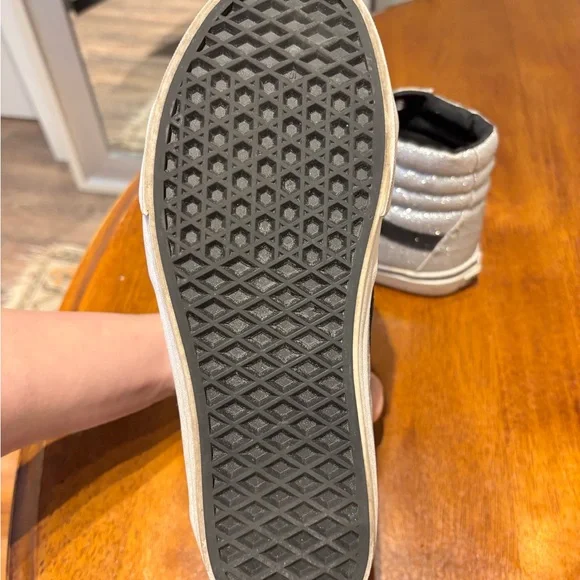 🩵 Vans Glitter High-Top Sneakers - Silver and Black size women’s 7.5 men’s 6.0 - Picture 8 of 8